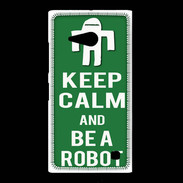 Coque Nokia Lumia 735 Keep Calm Be a Robot Vert