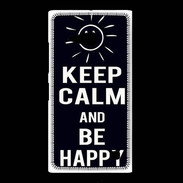 Coque Nokia Lumia 735 Keep Calm Be Happy Noir