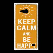 Coque Nokia Lumia 735 Keep Calm Be Happy Orange