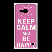 Coque Nokia Lumia 735 Keep Calm Be Happy Rose