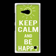 Coque Nokia Lumia 735 Keep Calm Be Happy Vert pomme