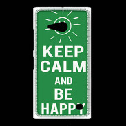 Coque Nokia Lumia 735 Keep Calm Be Happy Vert
