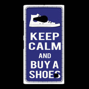 Coque Nokia Lumia 735 Keep Calm Buy Shoes Bleu