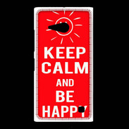 Coque Nokia Lumia 735 Keep Calm Be Happy Rouge