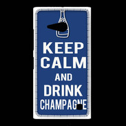 Coque Nokia Lumia 735 Keep Calm Drink Champagne Bleu