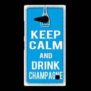 Coque Nokia Lumia 735 Keep Calm Drink champagne Cyan