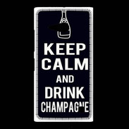 Coque Nokia Lumia 735 Keep Calm Drink champagne Noir