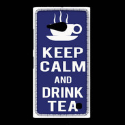 Coque Nokia Lumia 735 Keep Calm Drink Tea Bleu