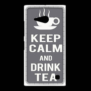 Coque Nokia Lumia 735 Keep Calm Drink Tea Gris