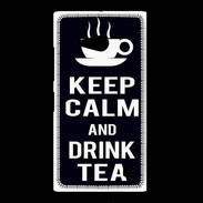 Coque Nokia Lumia 735 Keep Calm Drink Tea Noir