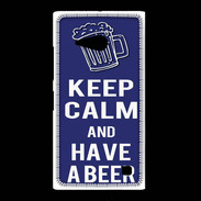 Coque Nokia Lumia 735 Keep Calm Have a beer Bleu