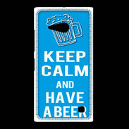 Coque Nokia Lumia 735 Keep Calm Have a beer Cyan