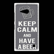 Coque Nokia Lumia 735 Keep Calm Have a beer Gris