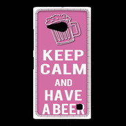 Coque Nokia Lumia 735 Keep Calm Have a beer Rose