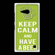 Coque Nokia Lumia 735 Keep Calm Have a beer Vert pomme