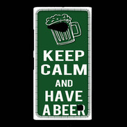 Coque Nokia Lumia 735 Keep Calm Have a beer Vert