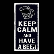 Coque Nokia Lumia 735 Keep Calm Have a beer Noir