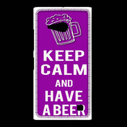 Coque Nokia Lumia 735 Keep Calm Have a beer Violet