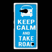 Coque Nokia Lumia 735 Keep Calm Take Road Cyan