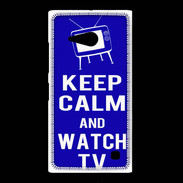 Coque Nokia Lumia 735 Keep Calm Watch TV Bleu