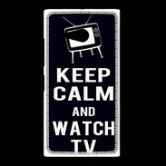 Coque Nokia Lumia 735 Keep Calm Watch TV Noir