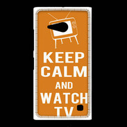 Coque Nokia Lumia 735 Keep Calm Watch TV Orange