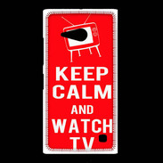 Coque Nokia Lumia 735 Keep Calm Watch TV Rouge