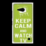 Coque Nokia Lumia 735 Keep Calm Watch TV Vert pomme