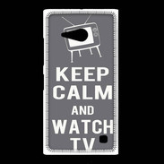 Coque Nokia Lumia 735 Keep Calm Watch TV Gris