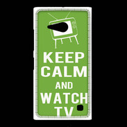 Coque Nokia Lumia 735 Keep Calm Watch TV Vert