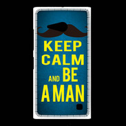 Coque Nokia Lumia 735 Keep Calm Be a Man Bleu