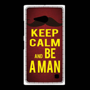 Coque Nokia Lumia 735 Keep Calm Be a Man Rouge
