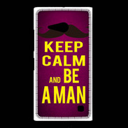 Coque Nokia Lumia 735 Keep Calm Be a Man Rose