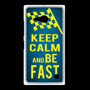 Coque Nokia Lumia 735 Keep Calm and Be Fast Bleu