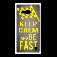 Coque Nokia Lumia 735 Keep Calm and Be Fast Gris