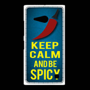 Coque Nokia Lumia 735 Keep Calm and Be Spicy Bleu
