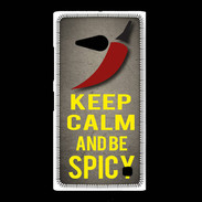 Coque Nokia Lumia 735 Keep Calm and Be Spicy Gris