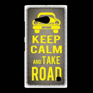Coque Nokia Lumia 735 Keep Calm and Take o road 2 Gris