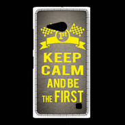 Coque Nokia Lumia 735 Keep Calm and Be the First Gris