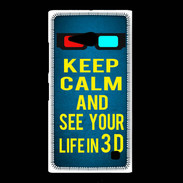 Coque Nokia Lumia 735 Keep Calm and See your life 3D Bleu