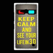 Coque Nokia Lumia 735 Keep Calm and See your life 3D Gris