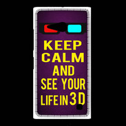 Coque Nokia Lumia 735 Keep Calm and See your life 3D Violet