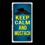 Coque Nokia Lumia 735 Keep Calm and Mustach Bleu