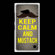 Coque Nokia Lumia 735 Keep Calm and Mustach Gris