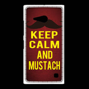 Coque Nokia Lumia 735 Keep Calm and Mustach Rouge