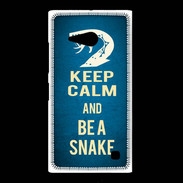 Coque Nokia Lumia 735 Keep Calm and Be a Snake bleu
