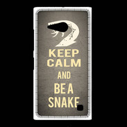 Coque Nokia Lumia 735 Keep Calm and Be a Snake Gris