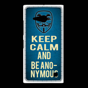 Coque Nokia Lumia 735 Keep Calm and Be Anonymous Bleu