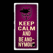 Coque Nokia Lumia 735 Keep Calm and Be Anonymous Rose