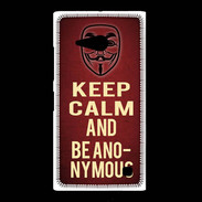 Coque Nokia Lumia 735 Keep Calm and Be Anonymous Rouge